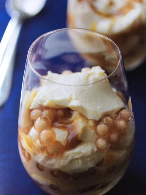 Silken Tofu, Tapioca and Caramel Parfait (Source: The Adobo Road Cookbook)