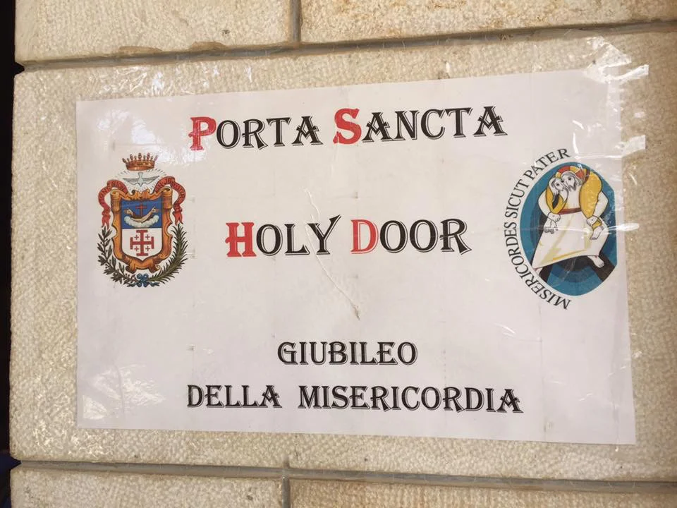 The sign at the Holy Door 