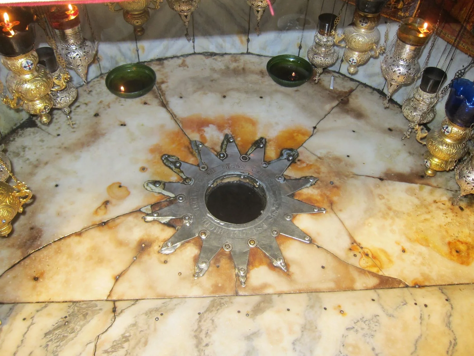 The star which marks the spot where Jesus was born 