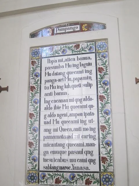 The Lord's Prayer in Pampango (Photo by Mona Lisa Yuchengco )