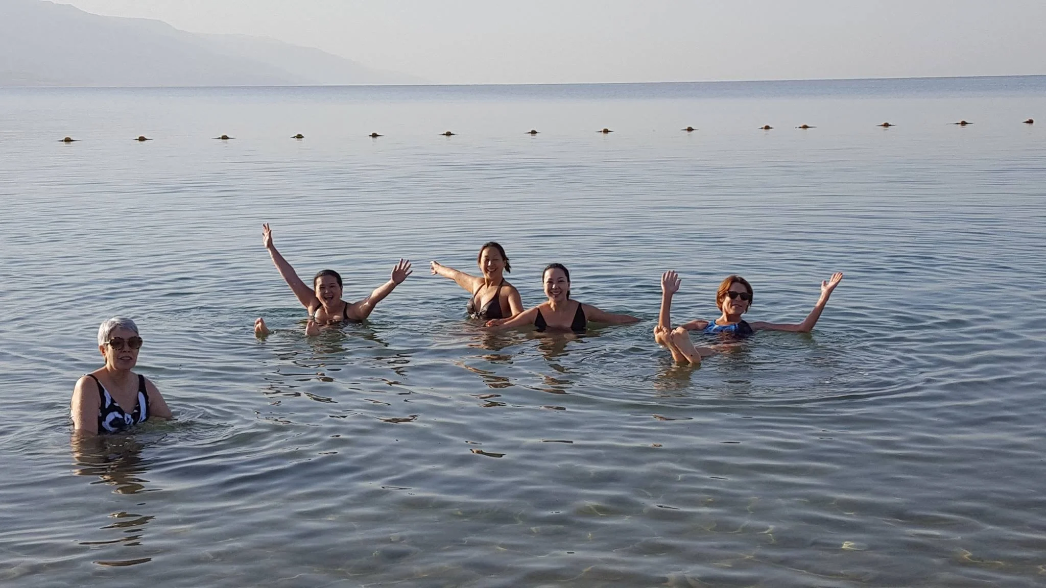 Taking a dip in the Dead Sea 