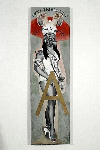 Poethig’s Filipino imagery includes beauty queens as this piece from her 2008 WASAK exhibition at the Yerba Buena Center for the Arts. ( Photo © Johanna Poethig)