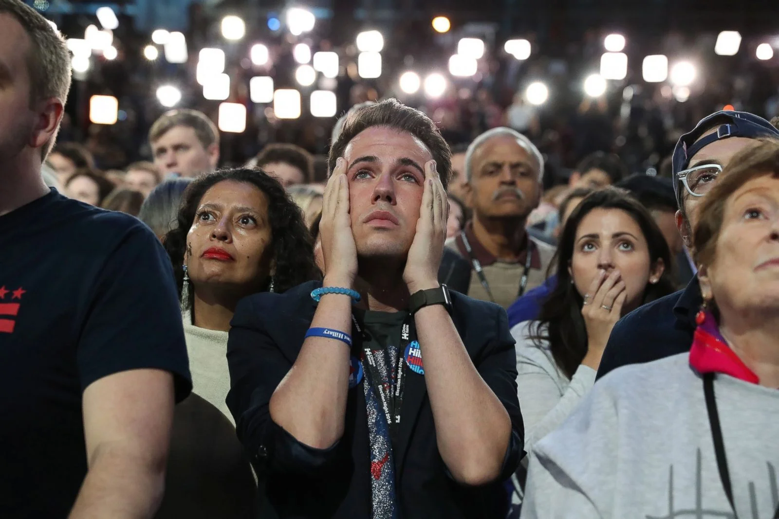 Reaction of Hillary supporters on the night of the U.S. Presidential election when it was evident their candidate didn't win enough votes. (Source: ABC News)