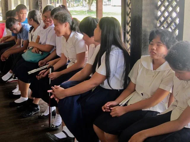 Students at Davao School for the Blind