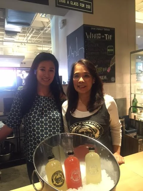 Tanya Maynigo Louks,founder and owner of Craft Kombucha gets the family support from her husband, Tim and mom Tina Manglapus Maynigo who helps out at the on-tap locations. (Photo by Elizabeth Ann Quirino)