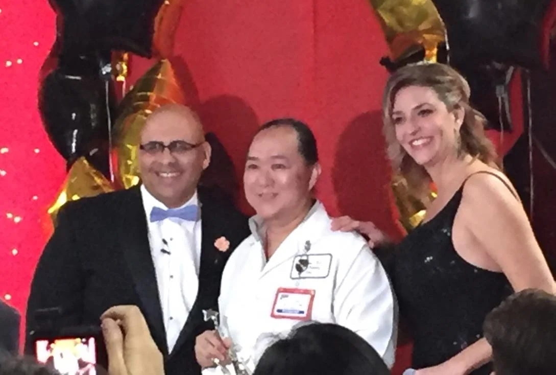 Dr. Glenn Vives (center) receives the “ Excellence in Cardiovascular Award ” at Kaiser Permanente in Martinez, CA on Jan. 24, 2017. (Photo courtesy of Glenn Vives, MD)