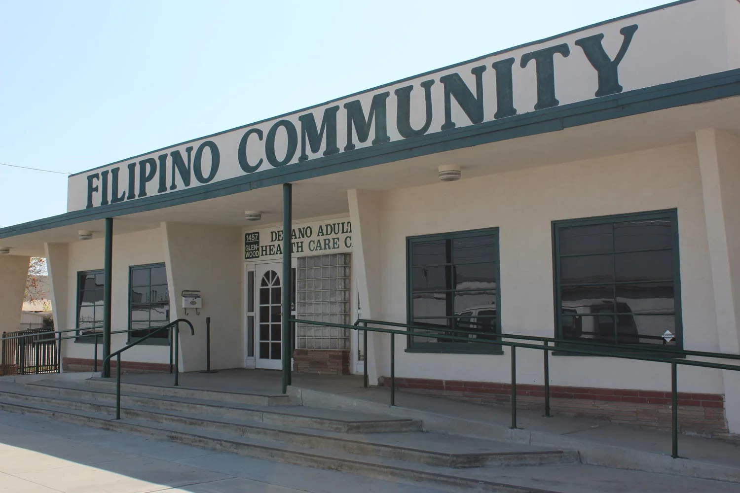 The Filipino Community hall in Delano, California is a landmark location for the struggle for farm workers in the area. Over the years, it has held numerous rallies and speeches, as local workers advocated for reforms. Today, it's an adult health care center for seniors in the city. (Photo by Dorian Merina)