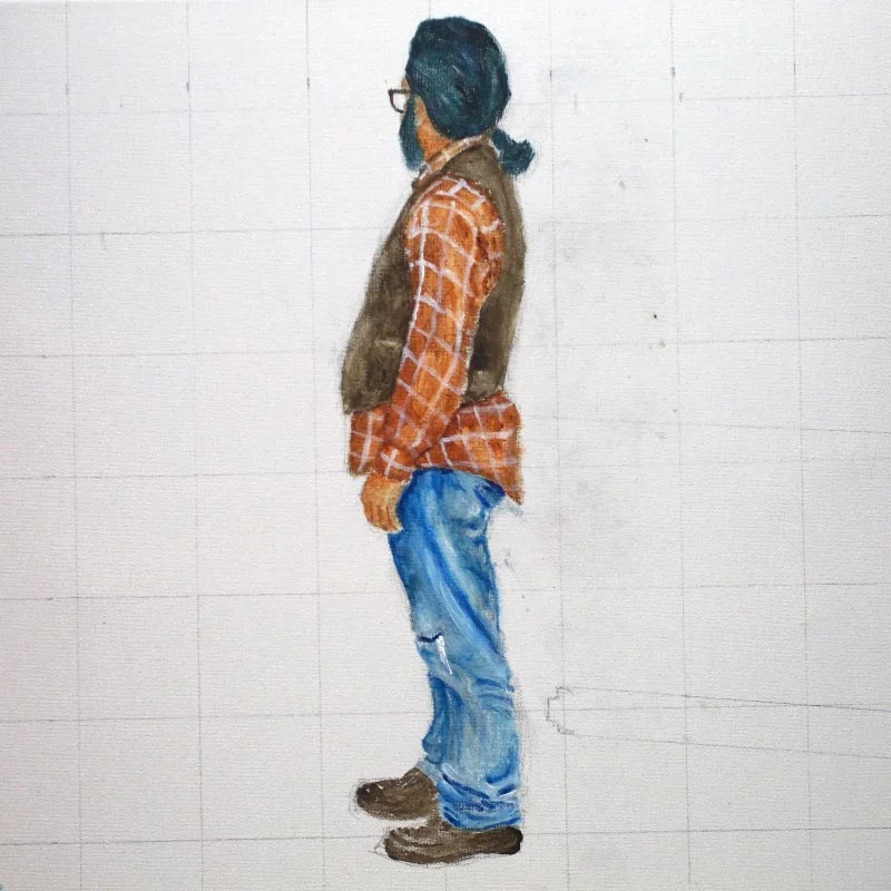 AL Standing, in the blank walls of your dreams (Painting by Tony Remington © 2017)