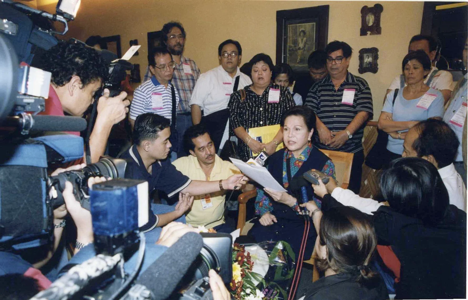 Speaking at a press conference as MTRCB chairperson. (Photo courtesy of the Siguion-Reyna family)