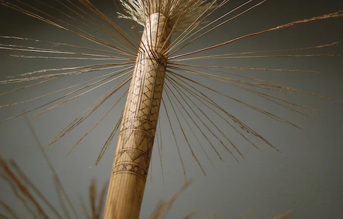 Michael Arcega's Beisbol Club: Headhunter's Broom (Ceremonial Cleansing), 2015 (Source: usfca.edu)