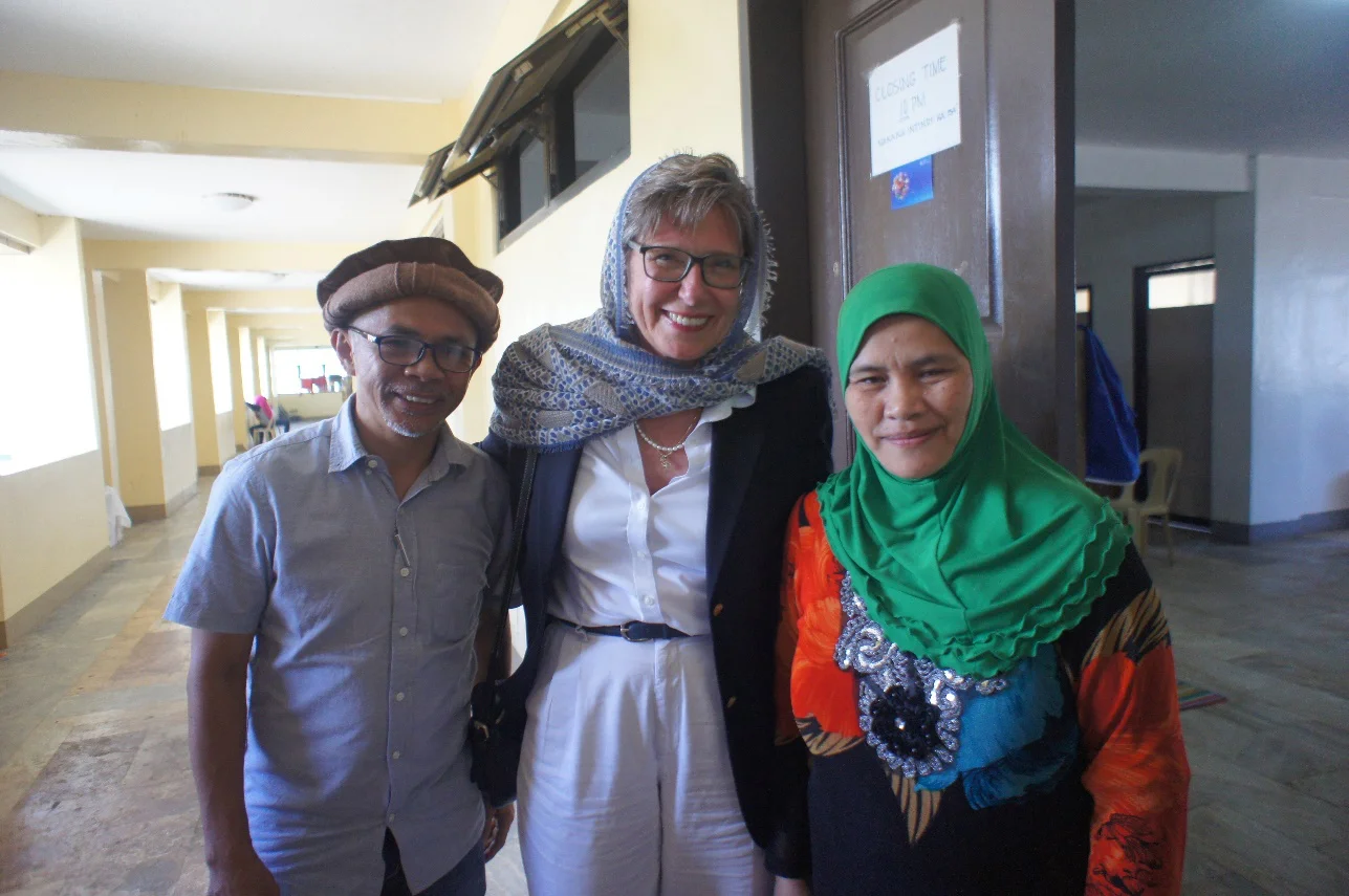 US-Philippines Society Member Ambassador Anne E. Derse with Marawi Evacuees, Lanao del Sur Evacuation Center, February 21, 2018
