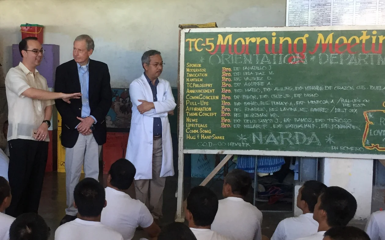 Senator Peter Cayetano with the US-Philippines Society Directors, Taguig Drug Rehabilitation Center, February 2017