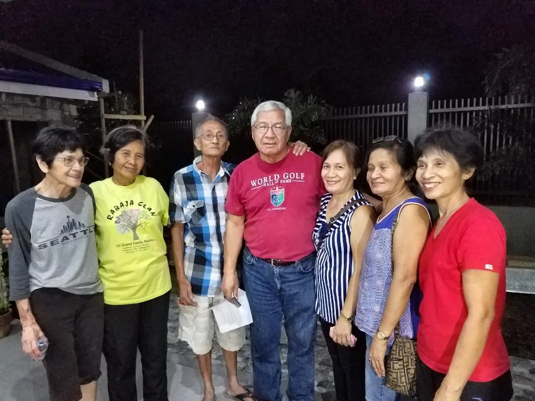 My aunt Rose (first from the left) and father (fourth from the left) meet their Ballesteros cousins for for the first time.(Photo courtesy of David R. Rabaja)