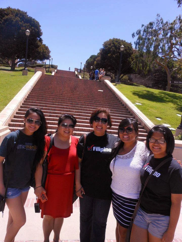 "Dawn relived her UCLA years by taking us for a campus tour and told of life events that were insignificant then but after a PhD in Stanford she said they were not only crazy, they're stupid, yet she treasured them. Then she gave out a big guffaw that echoed in the campus. When left in her element her brilliance is blinding. All these Stockton girls looked up to her, including their Manang." (Photo courtesy of Elena Mangahas)
