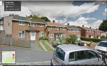 Cousin Eddie and his family lived in the second flat from the left.