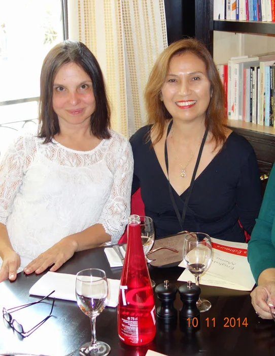 Authors Reine Arcache Melvin and Cecilia Manguerra Brainard in Paris.
