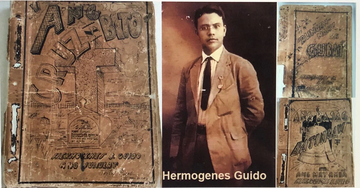 Three of the original manuscripts of Hermógenes B. Guido’s novels (1930s) (Courtesy of Profetíza Guido Manijayme and Deborah Guido Ruiz Wall)