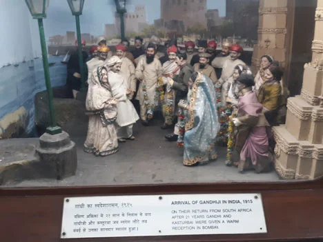 A young Mahatma Gandhi returns to India from his days in South Africa, 1915. There were about two dozen of these staged diorama tableaux of Indian history as viewed through Gandhi’s extraordinary life. (Author’s personal collection.)