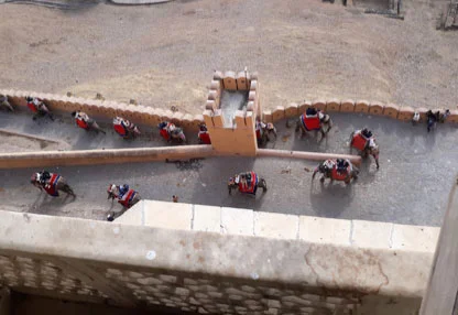 Elephants on Parade. The other way to climb to the Amber Fort – as viewed from an upper parapet. It’s said that at up to ten up-and-down trips a day, the elephants were being exploited and overworked. (Author’s personal collection.)