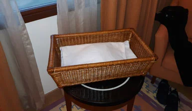 First, this is how it came back to me in the room. Was baby Moses somehow dropped from this basket? (Author’s personal collection.)