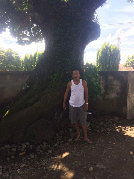 Local forester Harold Salonga Oandasan estimates that the bittaog is about hundred years old . (Photo by Maynard U. Campañano)