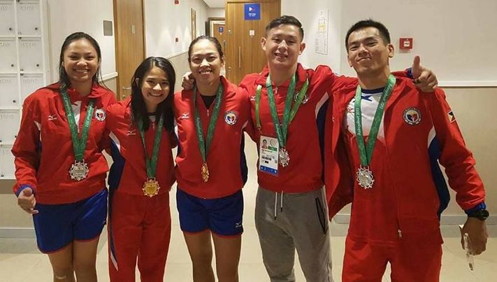 L-R: Kaila Napolis, Margarita Ochoa, Annie Ramirez, Marc Lim, Gian Dee (Source: Jiu-Jitsu Foundation of the Philippines)