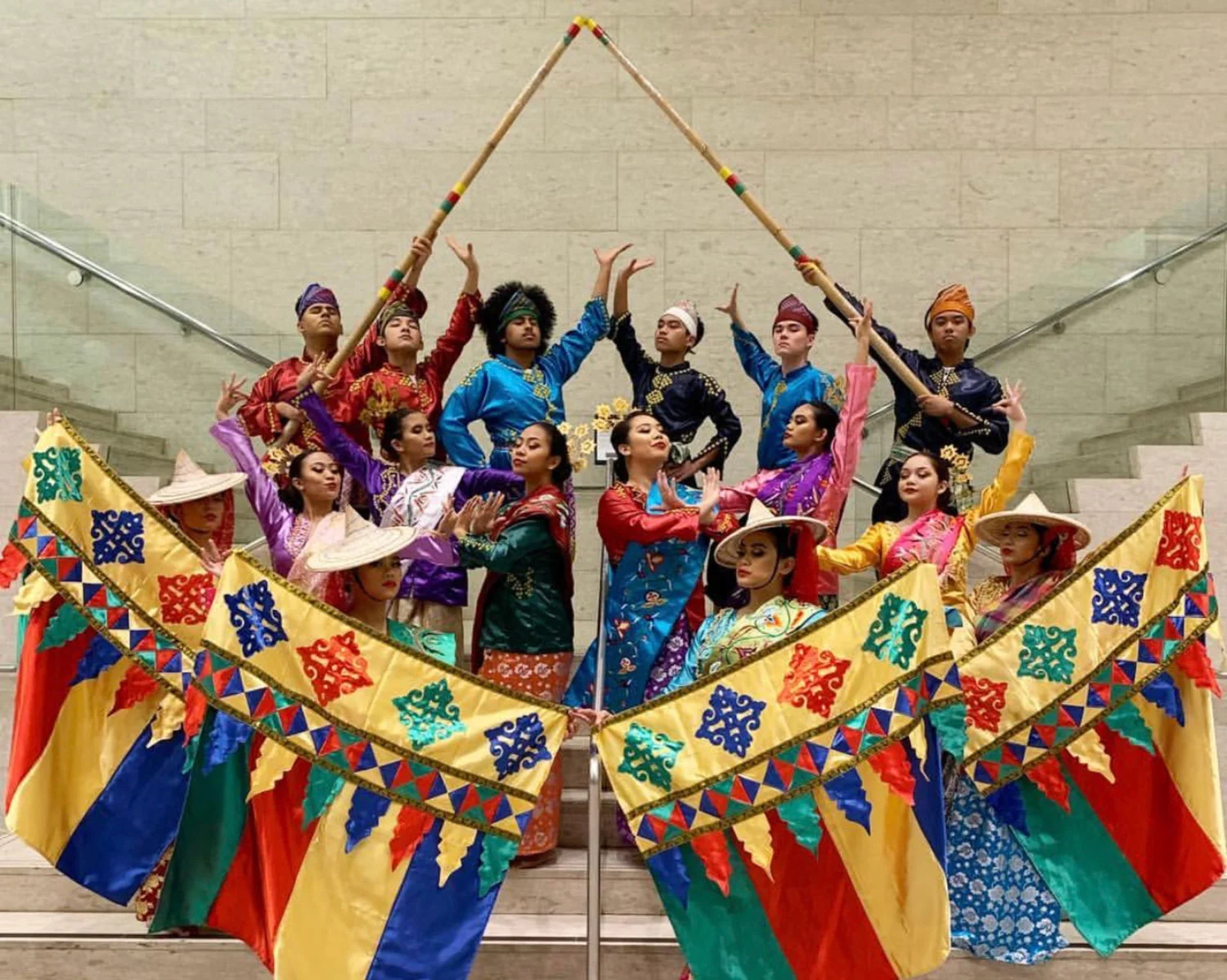 A photo of Little Manila Dance Collective after a beautiful performance at the University of the Pacific.