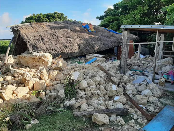 An Ivatan ancestral home destroyed by the earthquake, Barangay Sta. Lucia, Itbayat. (Photo by John Kelvin Ibanes)