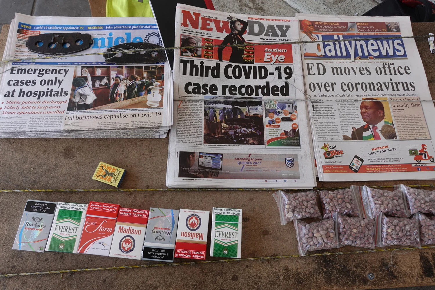 Pandemic news takes over Zimbabwean daily headlines as the virus enters Africa.