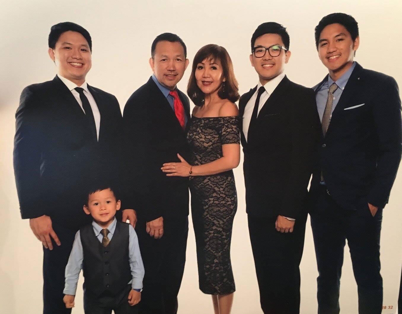 JR (right) with family
