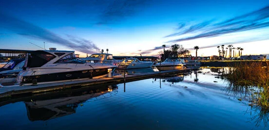 The Lincoln Village West Marina is located far from downtown Stockton and where motor yachts come from as far as the San Francisco Bay Area to dock and spend their weekends. In the summer, the Lincoln West marina is a popular destination for boaters. Stockton is a heavily class-divided community, with a large socio-economically disadvantaged community near the downtown area, where Little Manila historic district is located, and small, privileged communities that come complete with yacht harbors. (Photo by James Sobredo)