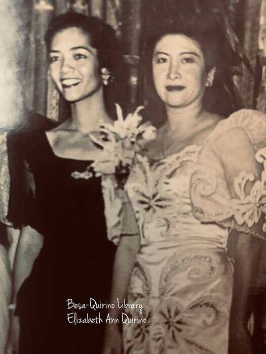 Maria Zeneida “Nini” Quezon Avanceña, (left), rights advocate, and last surviving daughter of the late Philippine President Manuel L. Quezon, died on July 12, 2021, at 100 years old. She was a lifelong friend of Lulu Reyes Besa, (right), US Medal of Freedom recipient. (Photo courtesy of Besa-Quirino Library)
