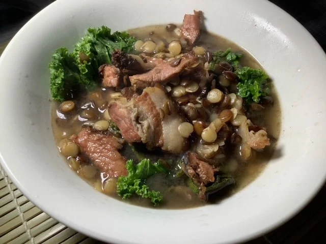 The Happy Home Cook: Cordilleran Etag (smoked meat) in Lentil and Kale Soup