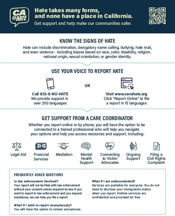CA vs. Hate: How to Report Incidents of Hate