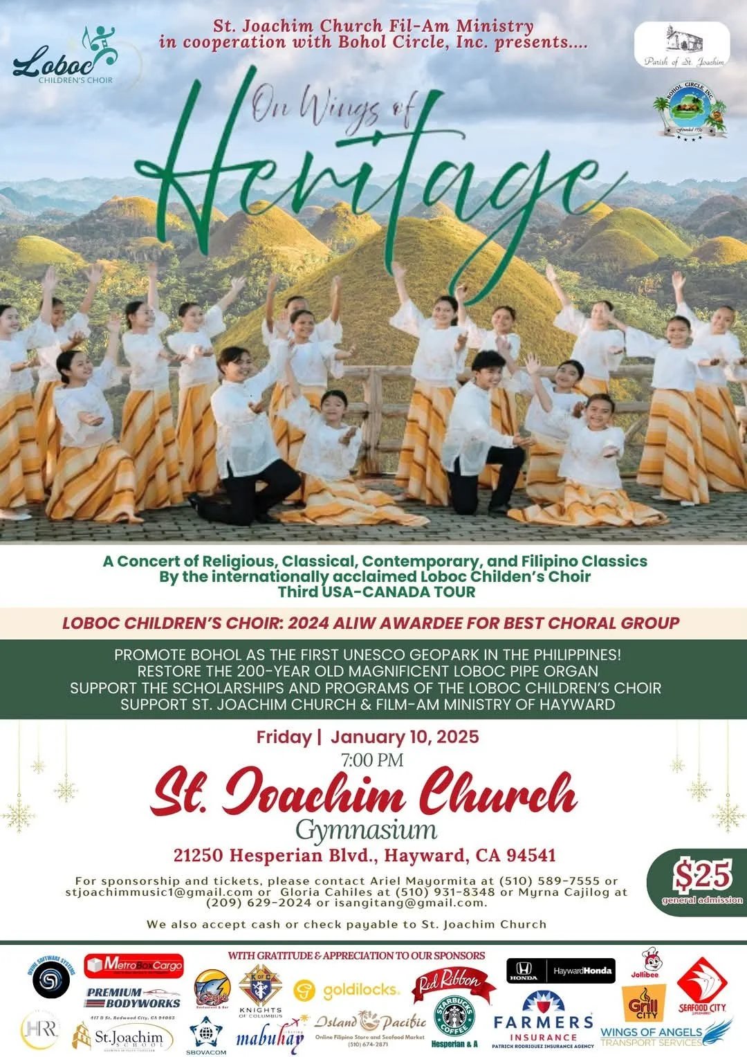 Loboc Children's Choir Concerts in Seattle and Northern California Cities