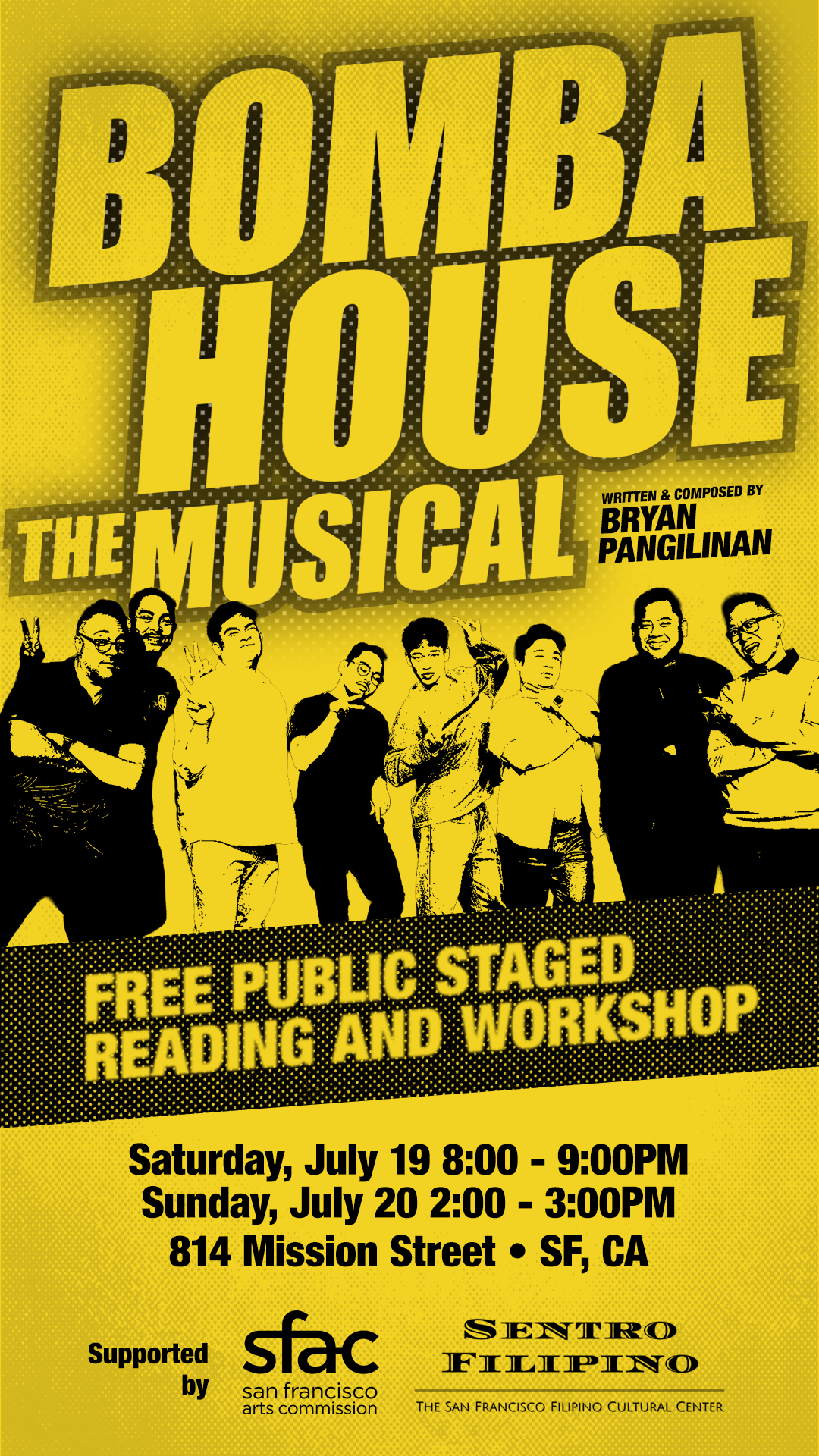 Bomba House, The Musical, free staged readings at Sentro Filipino