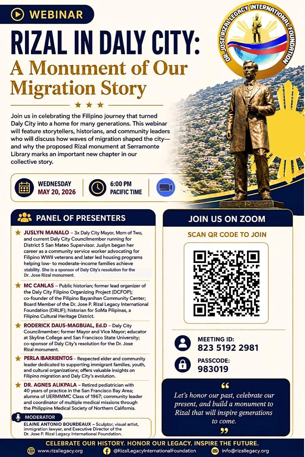 [Webinar] Rizal in Daly City: A Monument of Our Migration Story