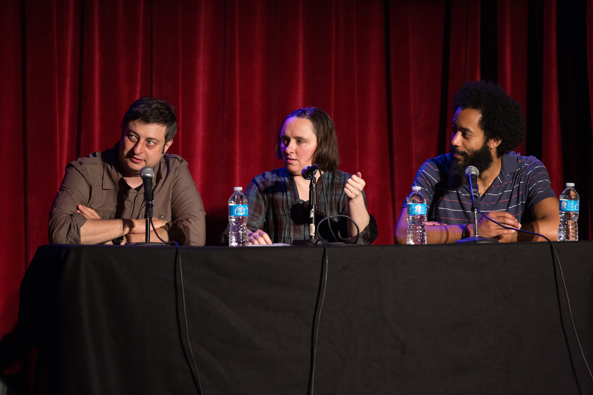 Eugene Mirman, Sarah Vowell, and Wyatt Cenac Photo by David Andrako