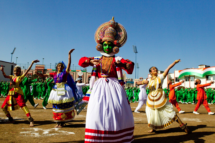 Students of Indian High School put together a show of colour and culture
to celebrate the 63rd Republic Day of India in Dubai, UAE.