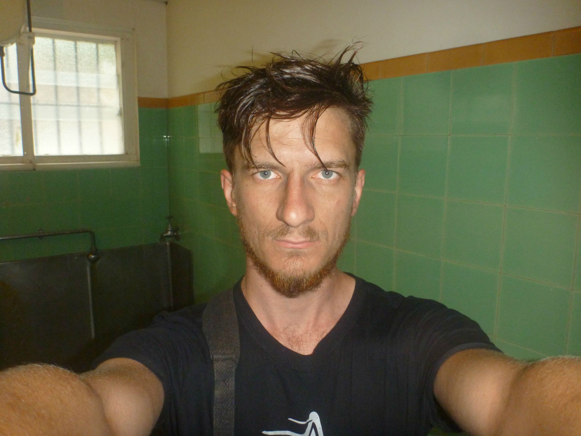 I tried to have a wash/cleanup in a truckstop bathroom. I was not successful. 