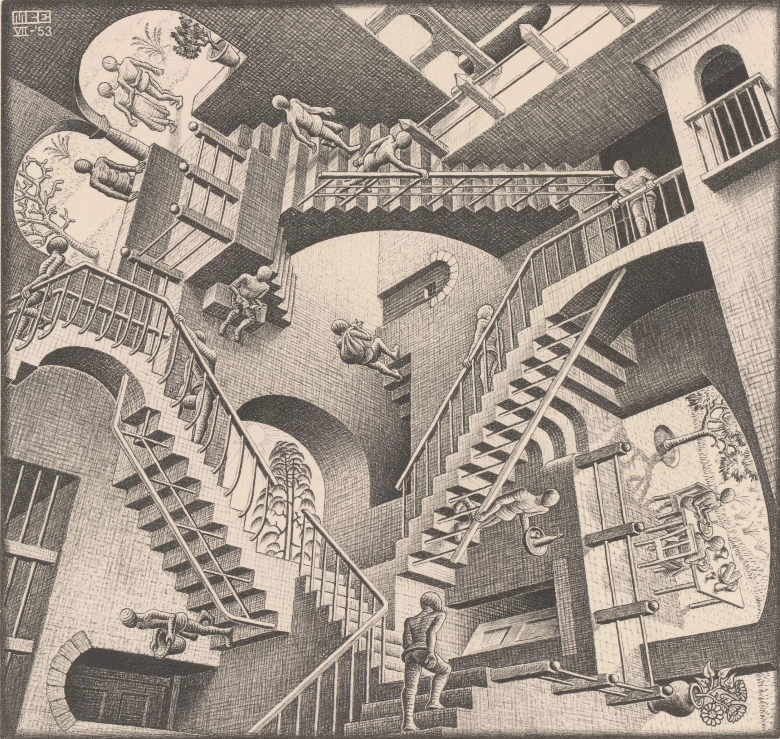 Relativity. M.C. Escher (1953)