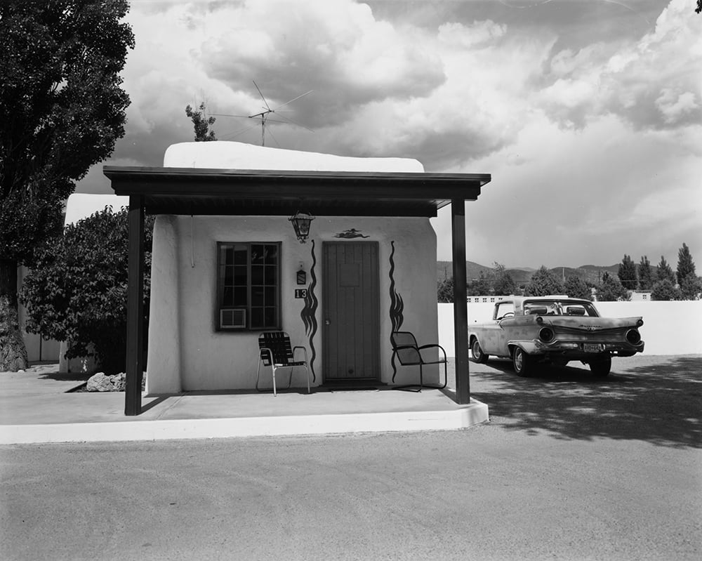 John Schott. Untitled , from 'Route 66 Motels', 1973. Vintage gelatin silver print. Image courtesy of Joseph Bellows Gallery