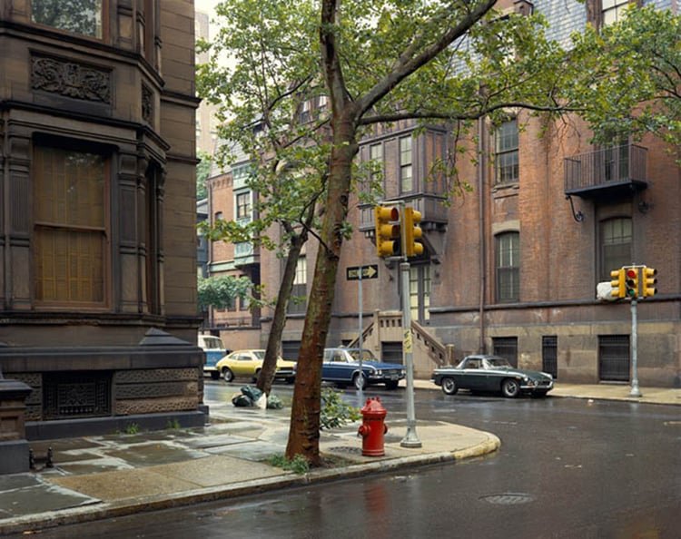 Stephen Shore. 21st St and Spruce St, Philadelphia, PA, 1974. Chromogenic print, printed later. Image courtesy of Gallery 19/21, Guilford CT