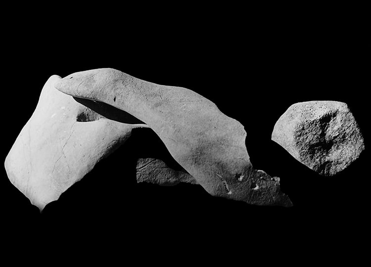 Raoul Ubac. Pierres Assemblées (Stones), 1933. Vintage gelatin silver print. Titled, dated and signed on verso. Image courtesy of Gallery 19/21, Guilford CT