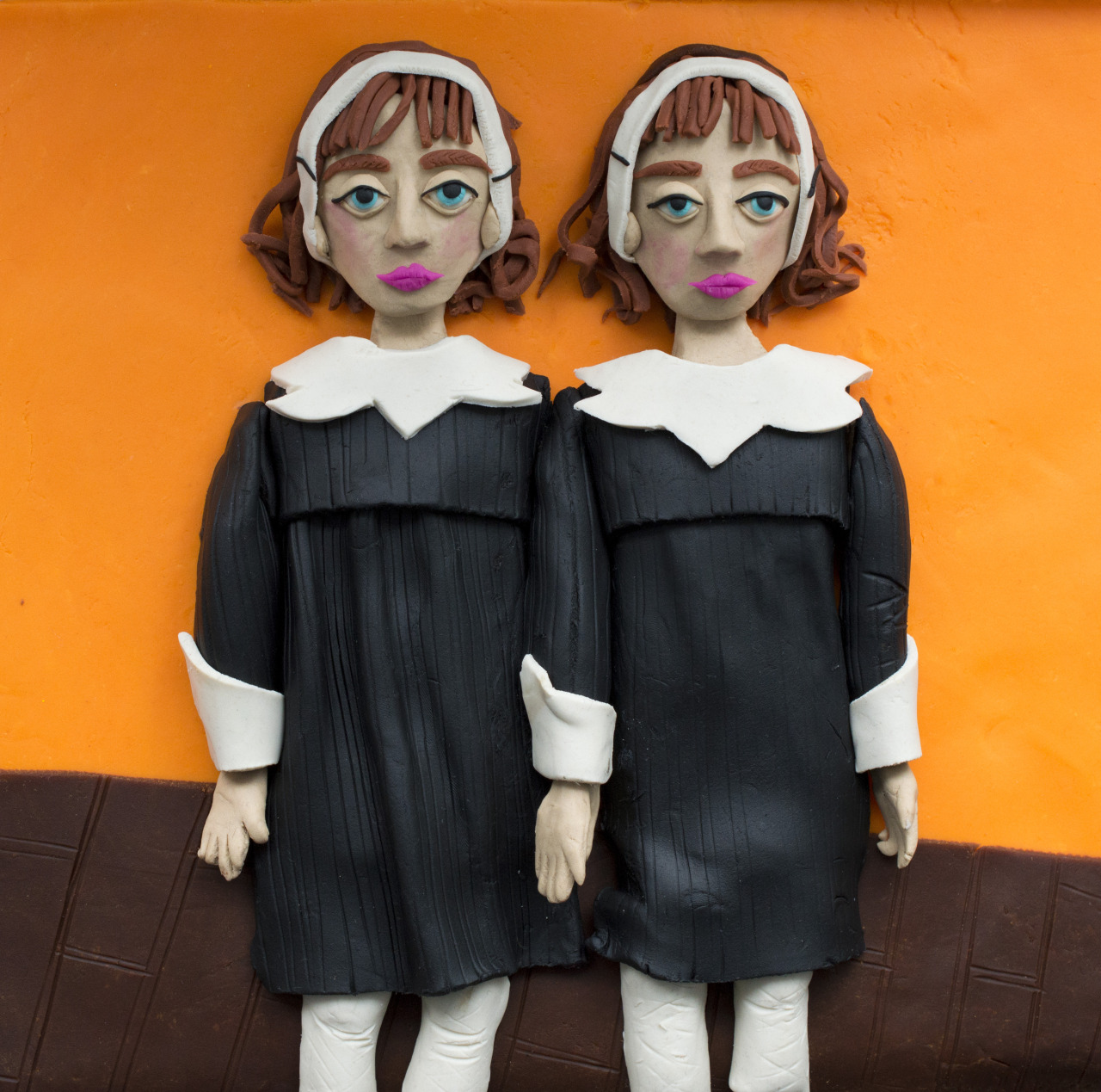 Eleanor Macnair. Original photograph: Identical Twins, Roselle, N.J., 1967 by Diane Arbus