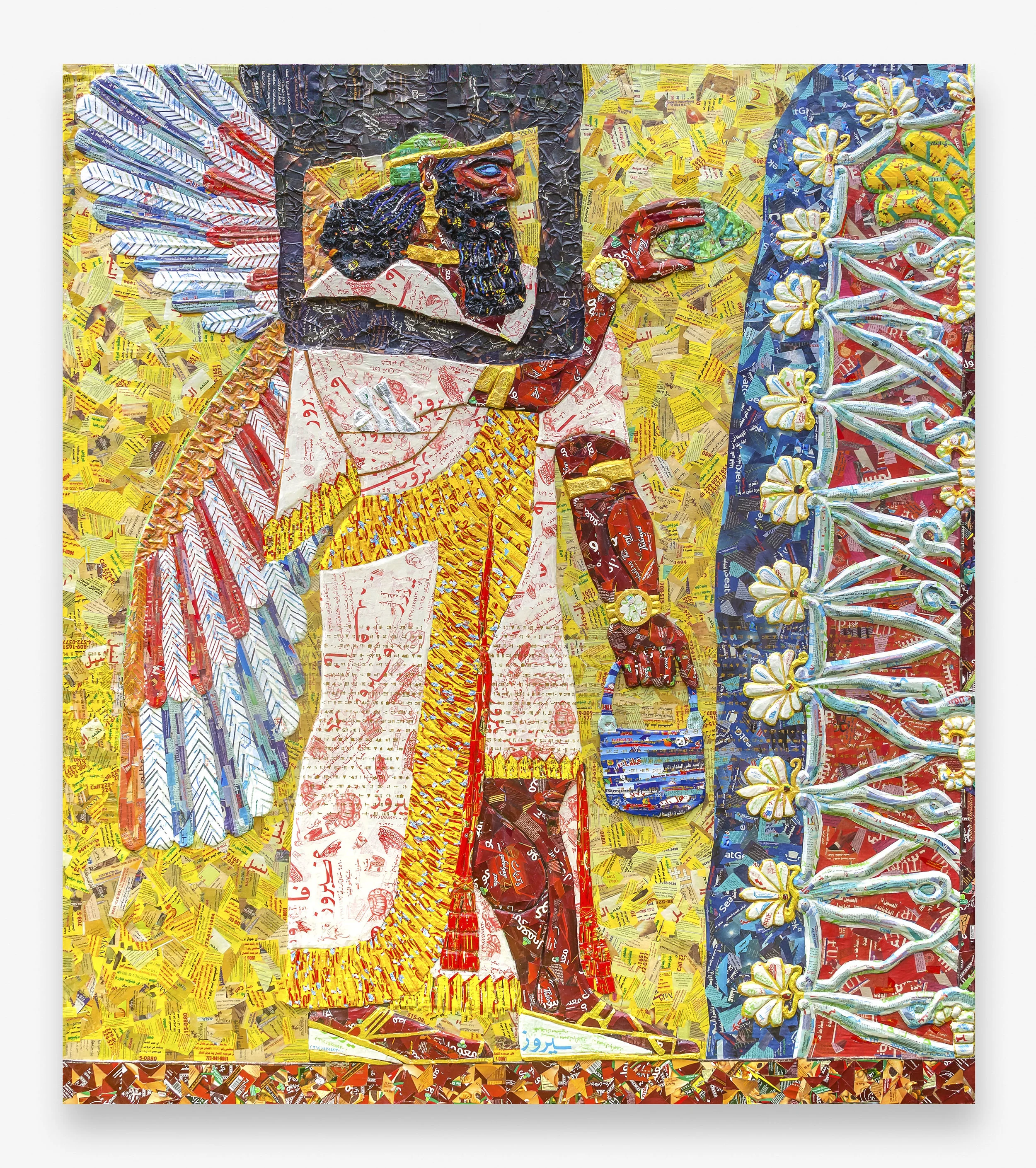 Michael Rakowitz The invisible enemy should not exist (Northwest palace of Nimrud, Room N) 2018 Middle Eastern Packaging and Newspaper Courtesy of the artist Photo by Robert Chase Heishman