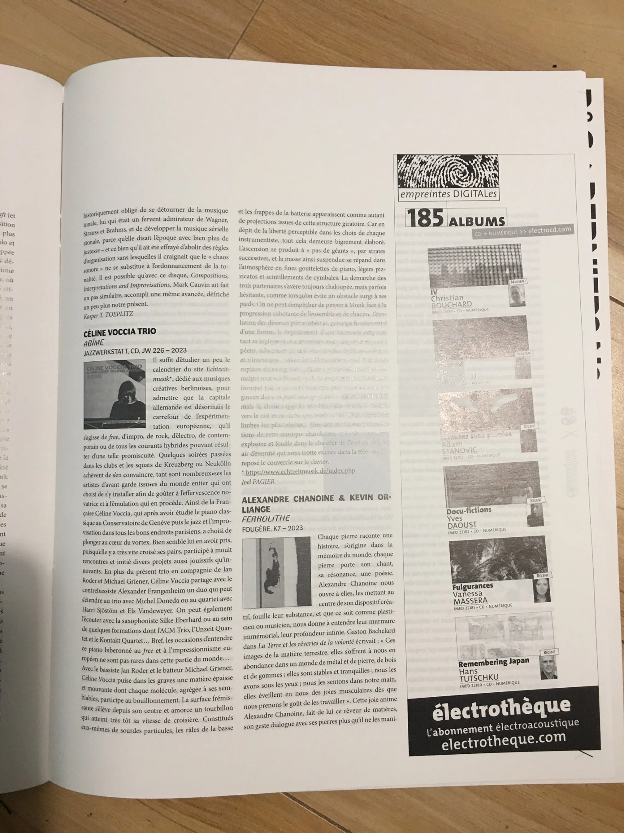 Review in REVUE & CORRiGEE #137 Surface Ecrite Des Pratiques Sonores Experimentales, September 2023