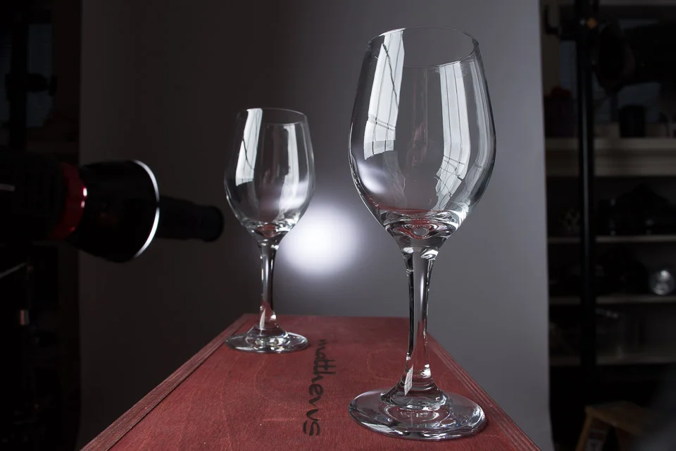 24mm lens 12 inches from the front wine glass