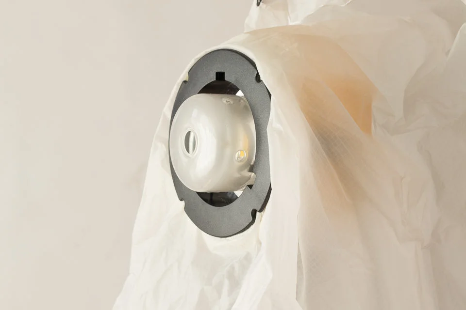 The Honey Badger with the Softlighter diffuser held in place by the mounting ring