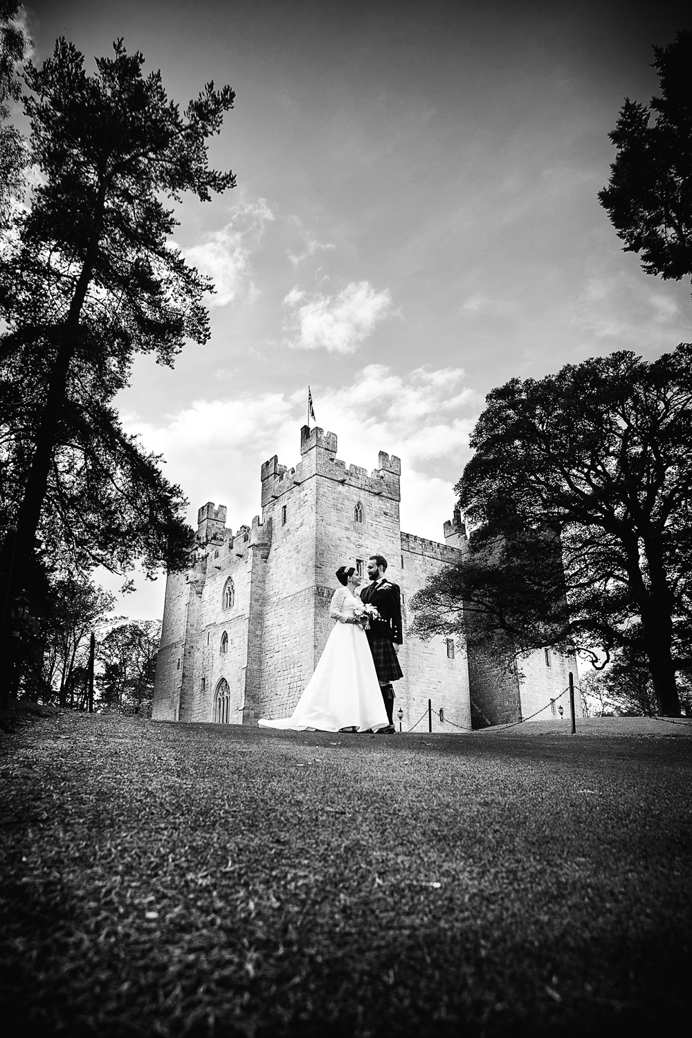 langley castle wedding photos